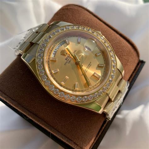 rolex vollgold diamant|rolex day date watch.